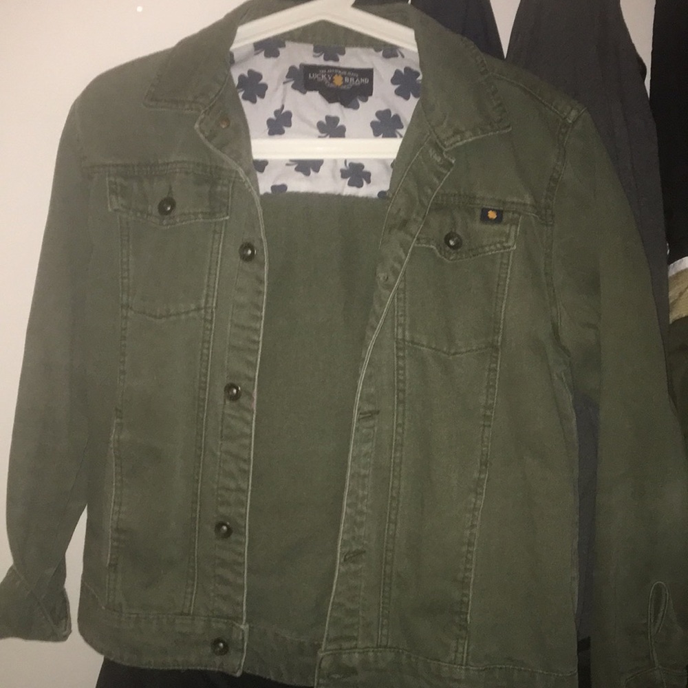 Green jean jacket